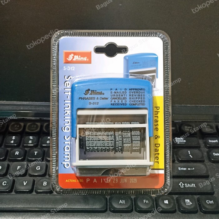 

Terlaris Stempel Tanggalan Shiny S 312 / S-312 (Self Ink) Phrases & Dater Stamp