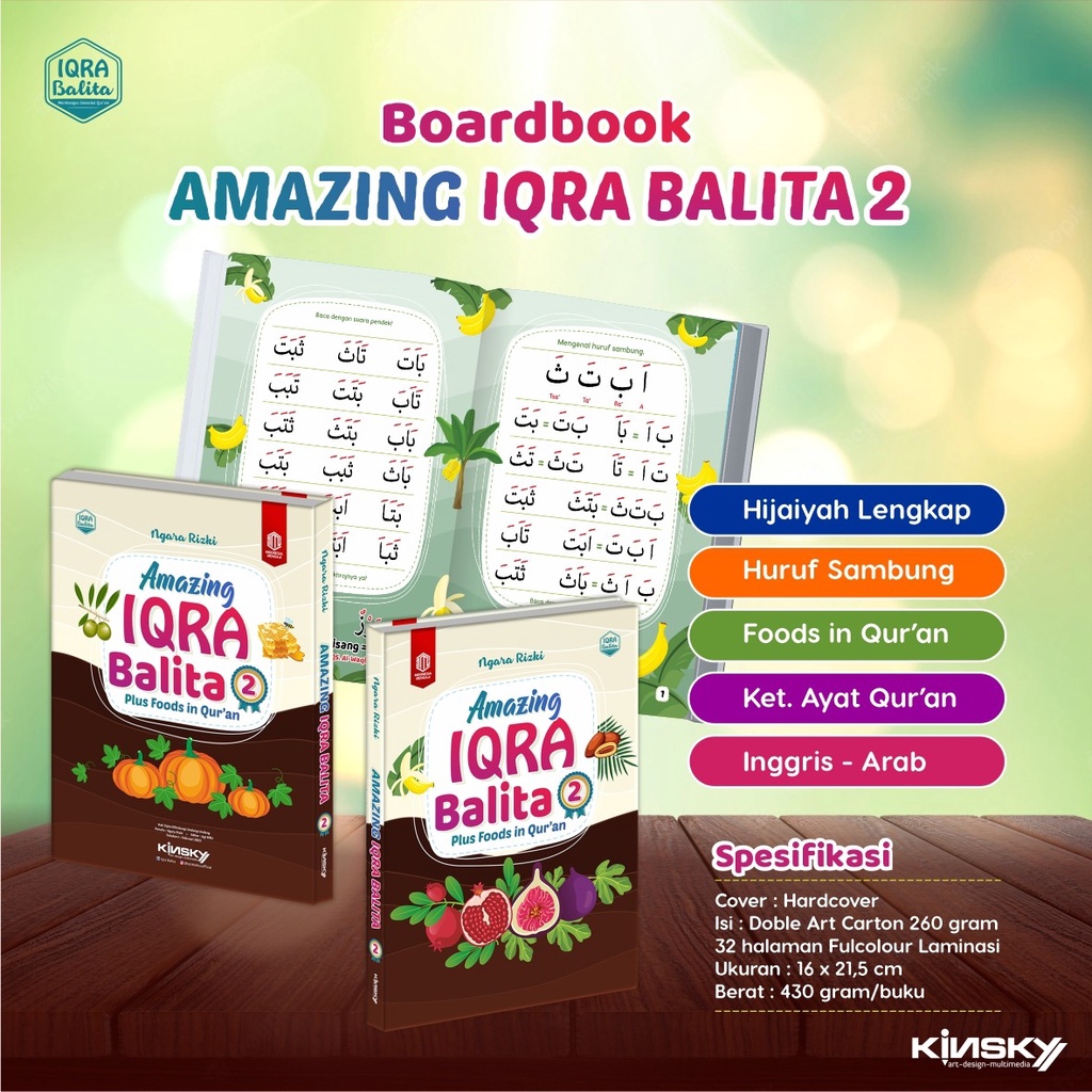 BUKU IQRA | AMAZING IQRO BALITA BOARDBOOK JILID 1 DAN JILID 2