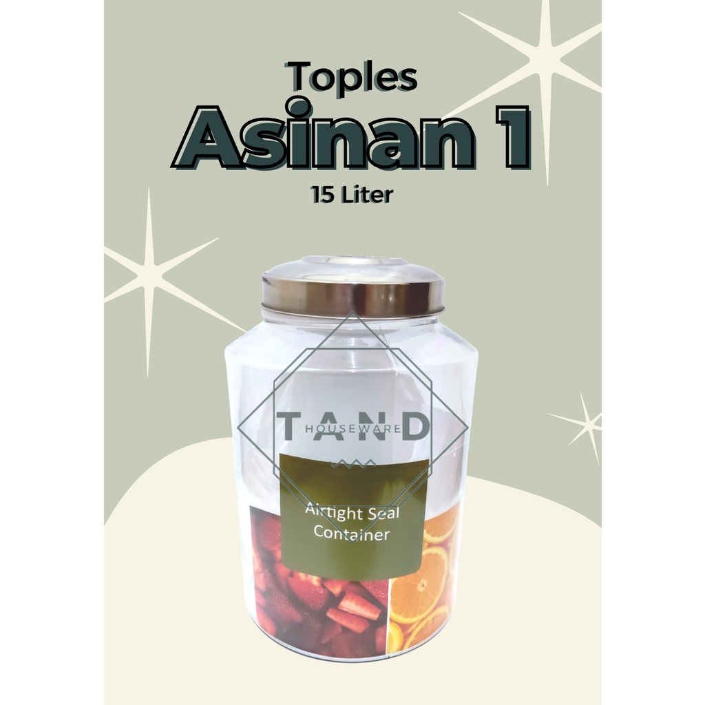 TOPLES KACA KEDAP UDARA DLX ASINAN 1 GLASS JAR UKURAN TOPLES KERUPUK KRUPUK 15 LITER