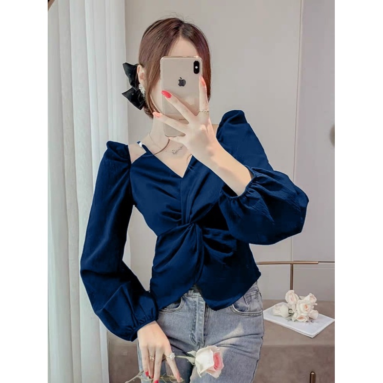 [MCFK] Blouse Exri / Blouse Wanita Korean Style / Atasan Wanita Cantik Kekinian / Blouse Wanita OOTD Ala Selebgram / Blouse Model Terbaru