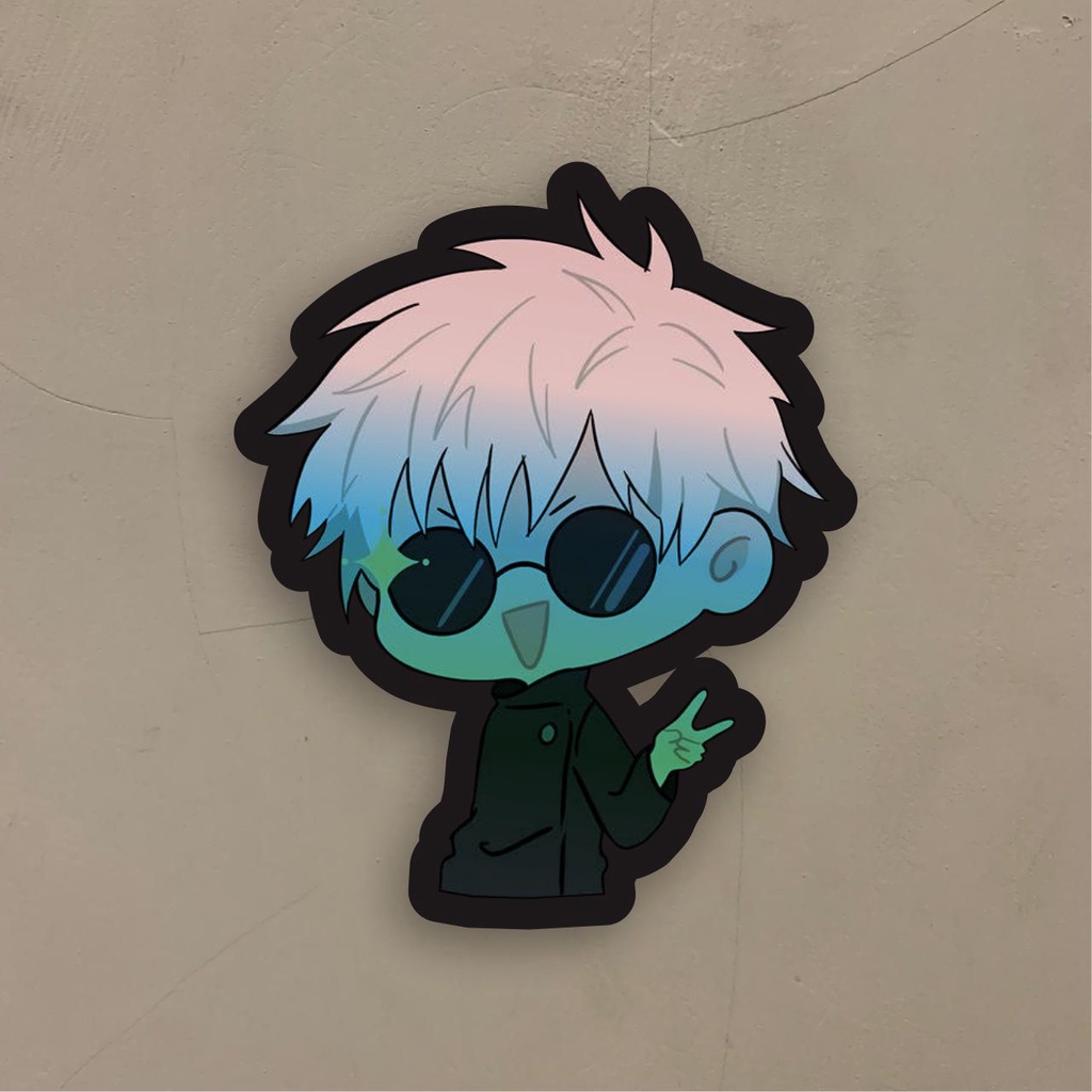 

Stiker Anime Hologram Satoru Gojo Jujutsu Case Hp dan Laptop 7 Cm