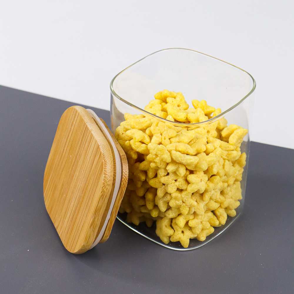 TOPLES KACA PENYIMPANAN MAKANAN PERSEGI / GLASS STORAGE JAR / TOPLES KACA KEDAP UDARA / TOPLES JAR P