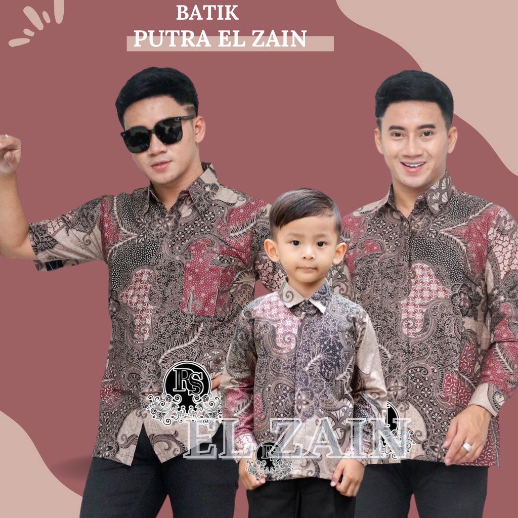 Batik Mahkota Pink TERBARU Couple sweet || couple batik ayah dan anak cowok BATIK DUSTY Batik Lengan Panjang Batik Lengan Pendek