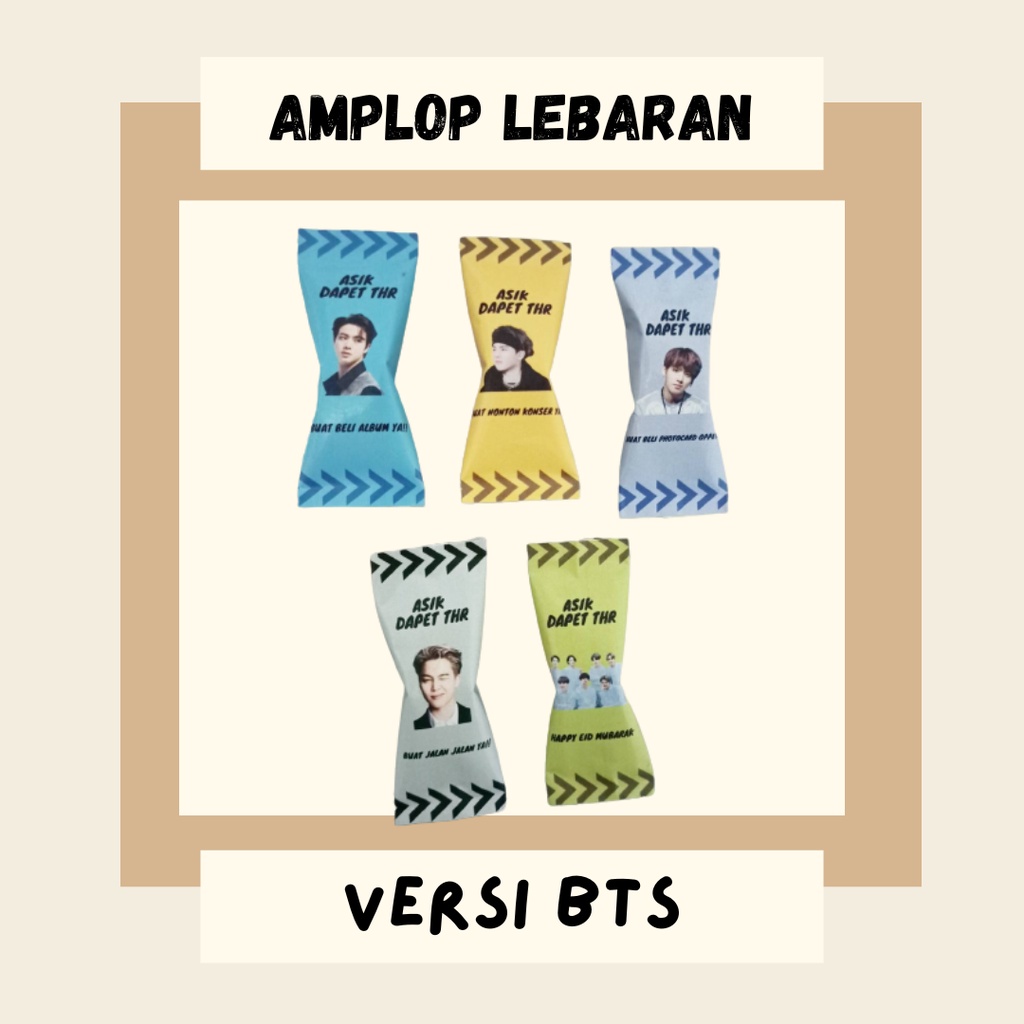 

Amplop Lebaran Permen BTS isi 50 / Angpau Lebaran Murah