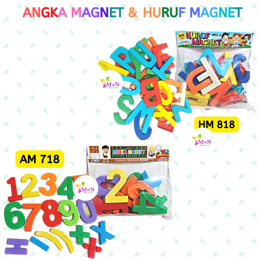 MWN Mainan Edukasi Magnet Huruf HM818 dan Angka AM718