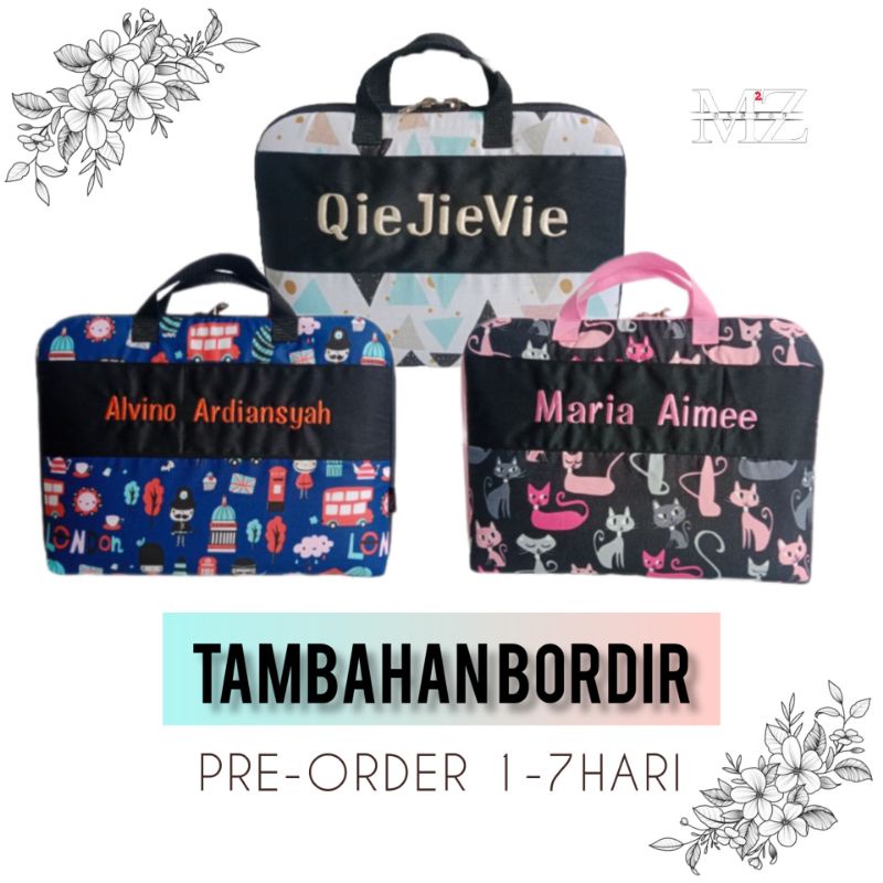 BORDIR SAJA BUKAN SAMA TAS LAPTOP / CUSTOM NAMA TAS LAPTOP