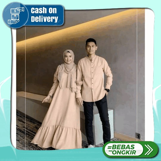 Cp Arjuna Setelan Baju Couple Gamis Muslim Perempuan Matt Shakila Dan Brokat Malaika Import Gamis Co