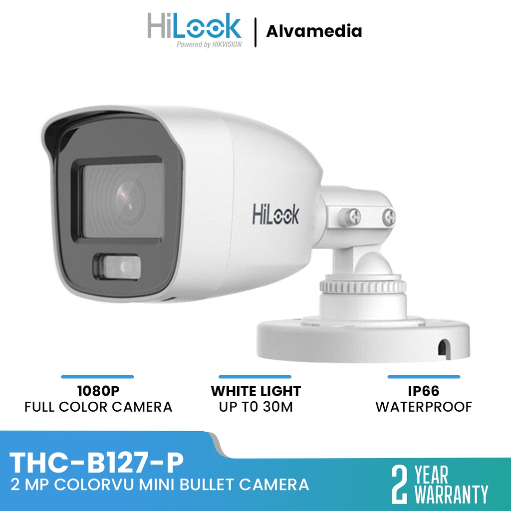 CCTV Outdoor Hilook 2MP Colorvu Lite 1080P THC-B127-P Camera CCTV 2MP Colorvu Outdoor