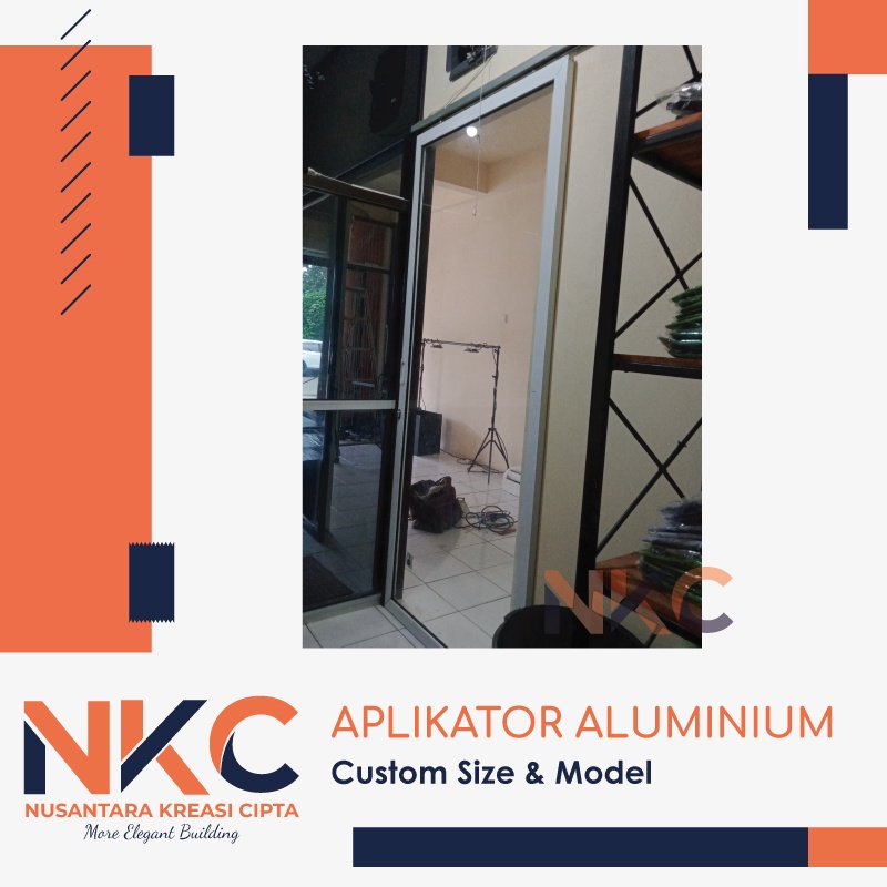 PINTU ALUMINIUM SLIDING GESER KACA UKURAN L80xT200 ALUMINIUM MURAH BAHAN BERKUALITAS CUSTOM UKURAN F