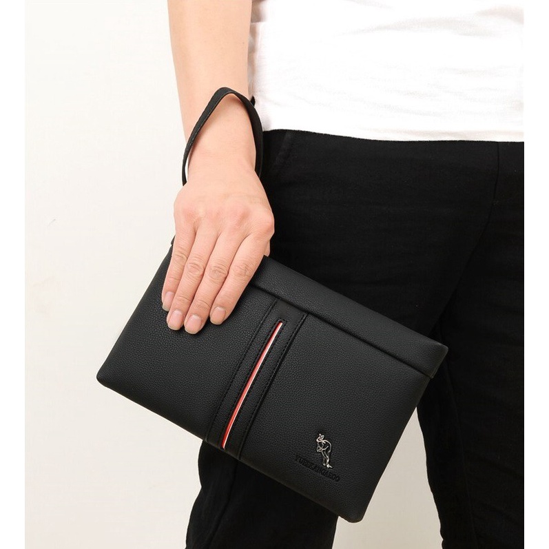Clutch premium Pouch Bag kulit Kulit PU Leather import brand lokal S8D1 Unisex Business Clutch brand