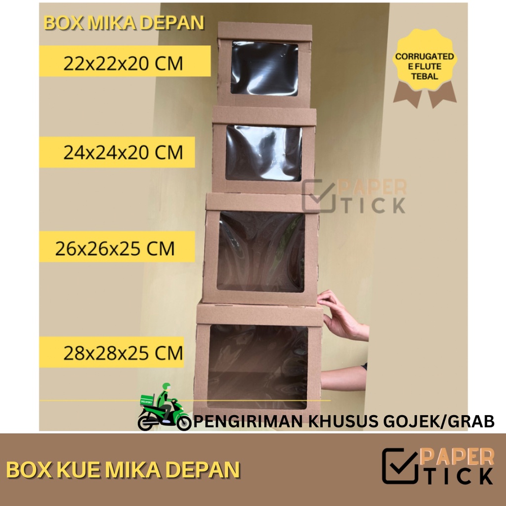 

Dus Kue Kotak Kue Box Mika Depan 22x22x20 24x24x20 26x26x25 28x28x25 CM