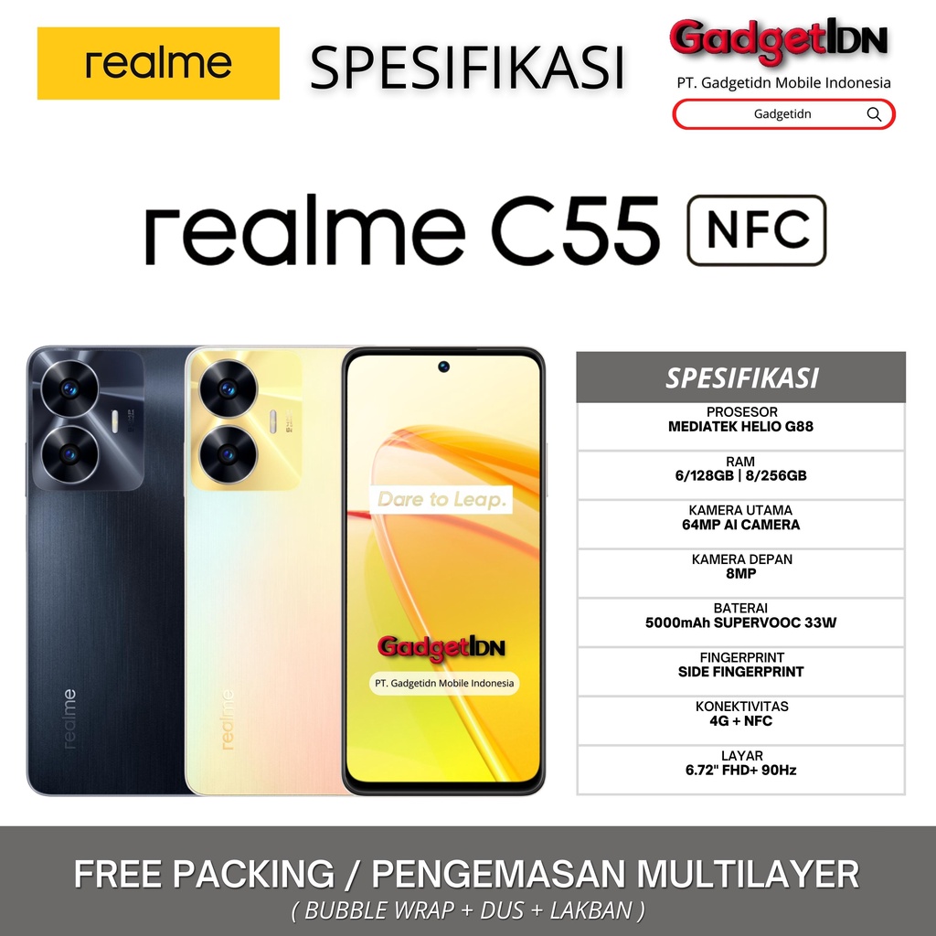 REALME C55 NFC 8/256GB 6/128GB GARANSI RESMI REALME