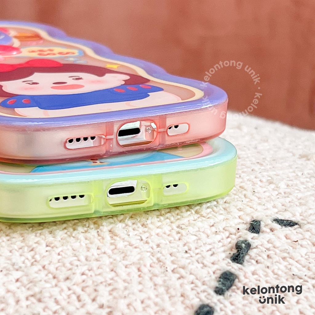 For iPhone - Princess 3D Little Monster Wavy Case/ Curly Edge Soft Case