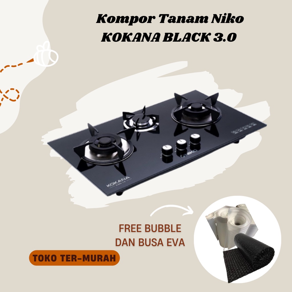Kompor Tanam Niko KOKANA BLACK 3.0 BERGARANSI