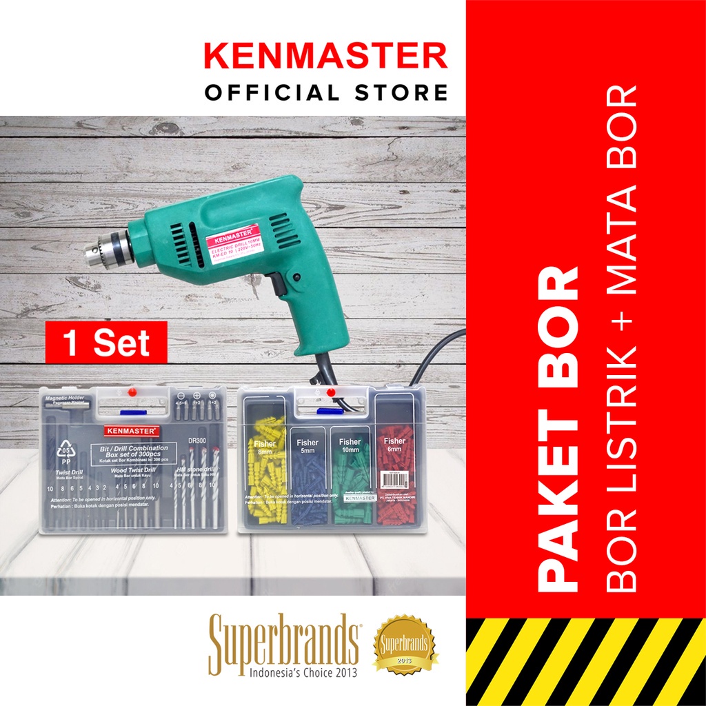 Kenmaster KM ED -10 SET Bor Listrik 10MM &amp; Mata Bor Fisher C3001