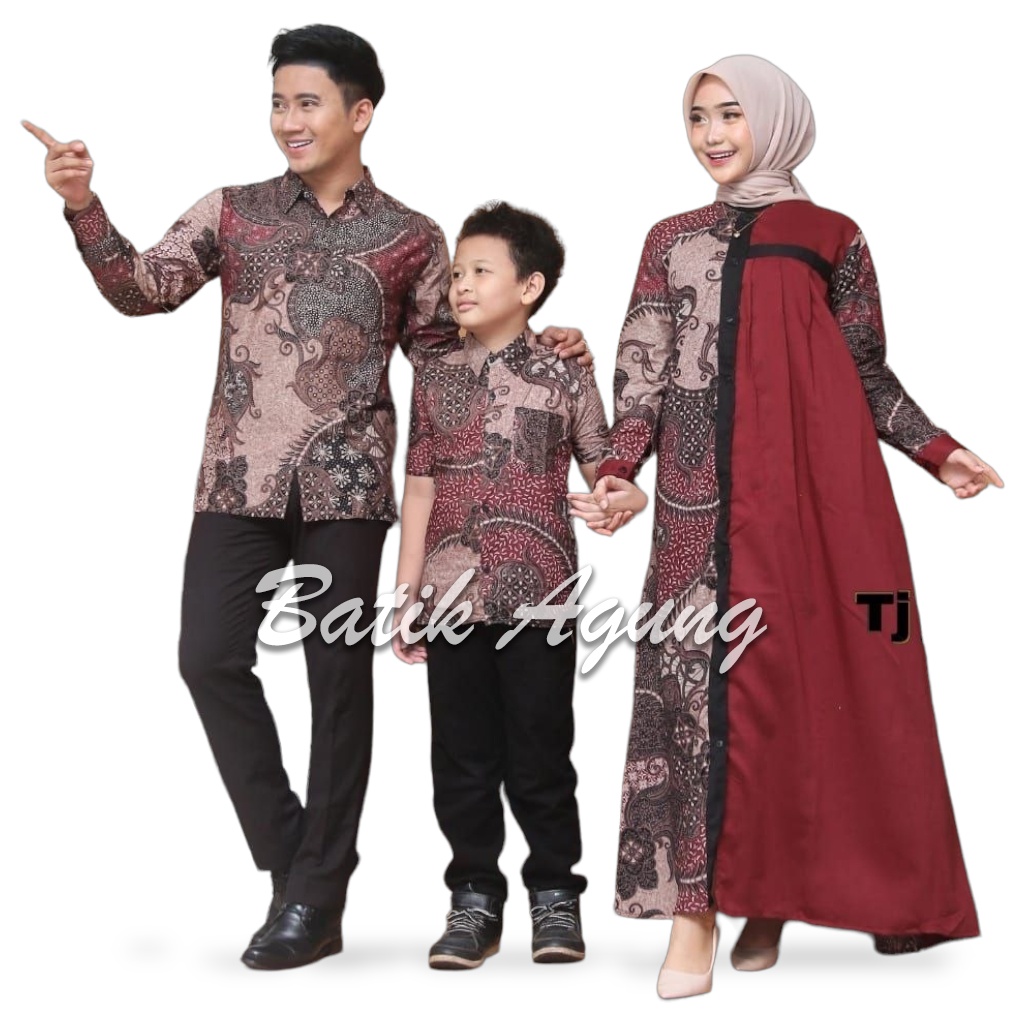 Baju Batik Couple 2023 Fashion Model Gamis Katun Mix Toyobo Kualitas Terbaik Keluarga Pria Wanita