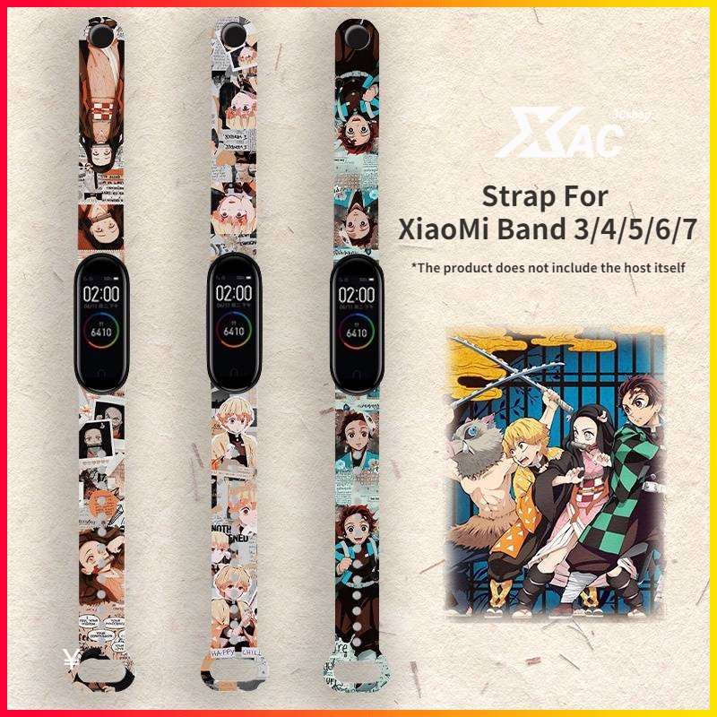 XiaoMi Band 6 Strap Xiaomi Mi Bracelet 7 6 5 4 3 Cartoon Printed Personality Pattern Replacement Bracelet Strap xiaomi band 5 miband 6 miband 4