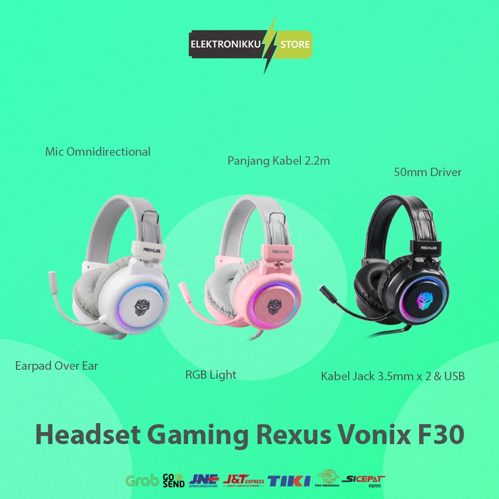 Headset Rexus Vonix F30 Gaming Headphone Komputer PC Laptop HP