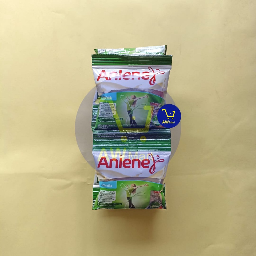 SUSU ANLENE  RENCENG ISI ( 10 SACHET X 20 GRAM ) - SUSU ANLENE BUBUK RENCENG COKELAT DAN VANILLA