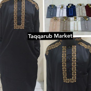 Gamis Anak-anak Motif Bordir Kotak-Kotak Usia 4-14 Tahun