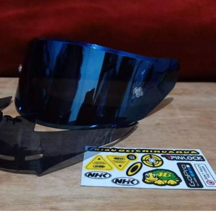 ✧ Paket flat visor NHK Gp1000  iridium + spoiler NHK gp1000+ sticker husus NHK GP 1000 ➬