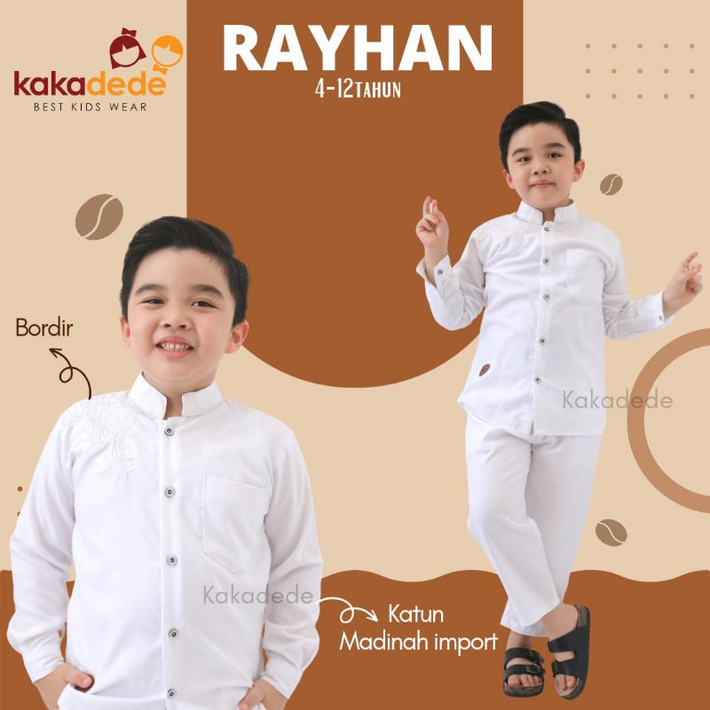 Ready bisa COD Set celana koko putih anak RAYHAN BY KAKADEDE | SET ZAIDAN BY KAKADEDE | kemeja koko 