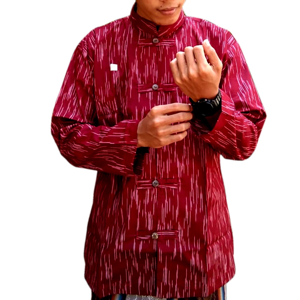 Koko Lurik Gerimis Liris Merah Maroon