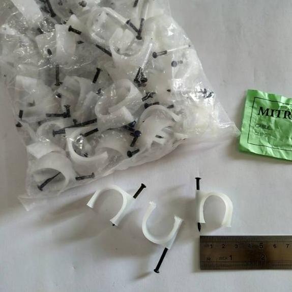 ☆ Klem Pipa PVC dan Paku 1"/Klem Pipa Pvc + Paku / Clamp Conduit Listrik BERKUALITAS ✬