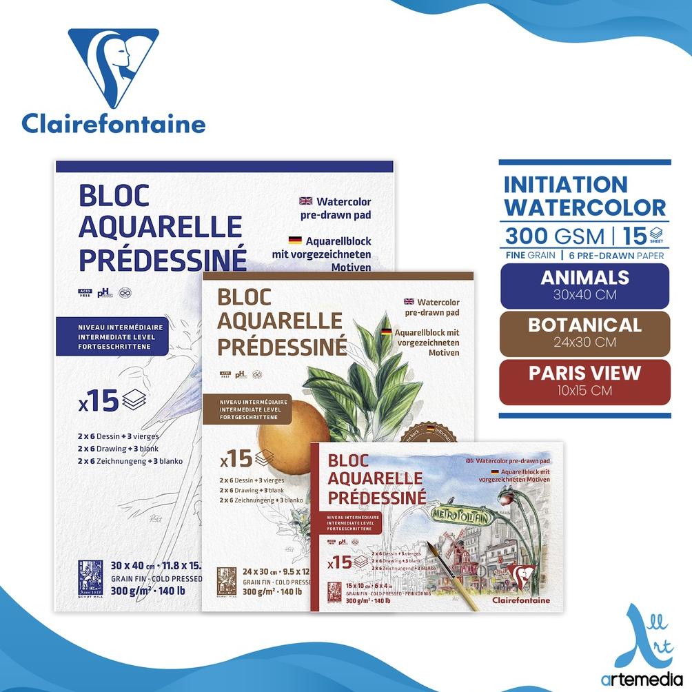 

Kertas Belajar Cat Air Clairefontaine Initiation Watercolor Learning Pad