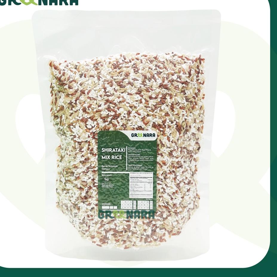 

○ Shirataki Mix Rice 1Kg / Shirataki mix Beras Merah , Coklat Organik ✰