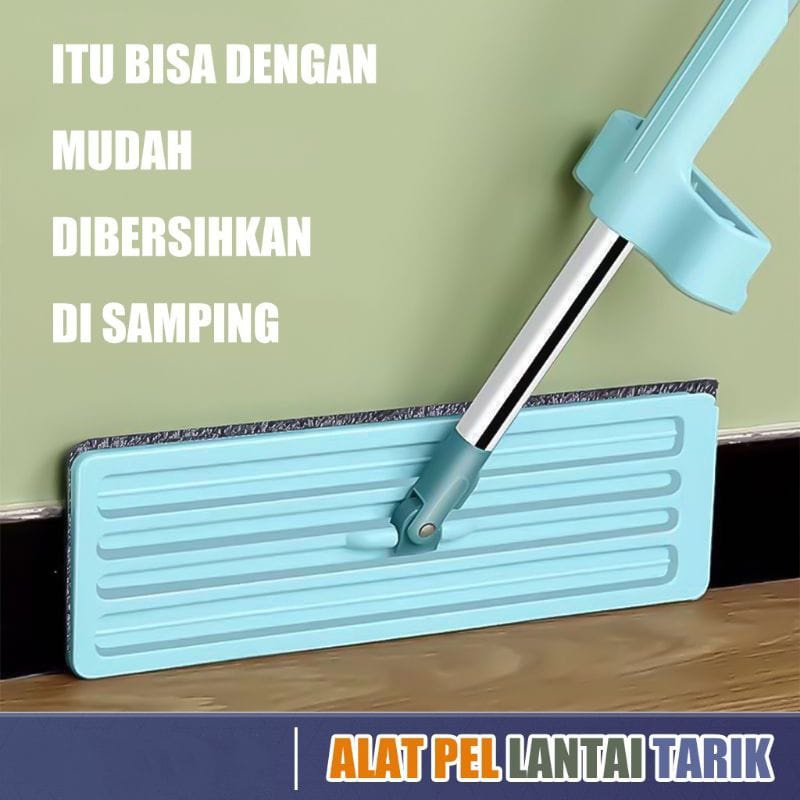Alat Sapu Pel Lantai Lipat Praktis Microfiber Tarik Dorong Efisien — 10
