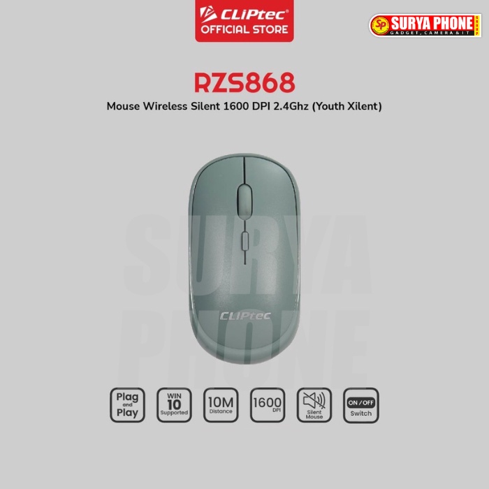 Mouse Wireless Silent Youth 1600Dpi 2.4Ghz CLIPtec RZS868