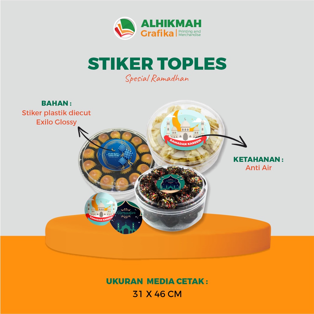 

Stiker Label/Kemasan Toples Hampers Edisi Ramadhan & Idul Fitri Bisa Custom Termurah Makassar