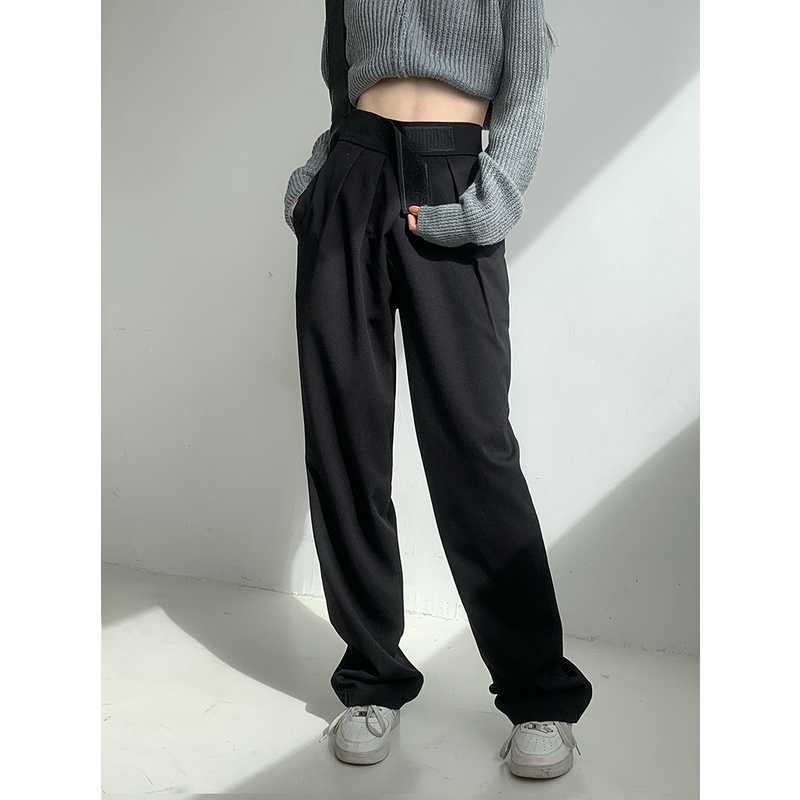 Celana Velcro Kulot Wanita Terbaru Kekinian Loose High Waist Pants Korean Style Celana Bahan Wanita