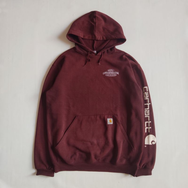 Hoodie Carhartt Spellout Maroon K288 PRT