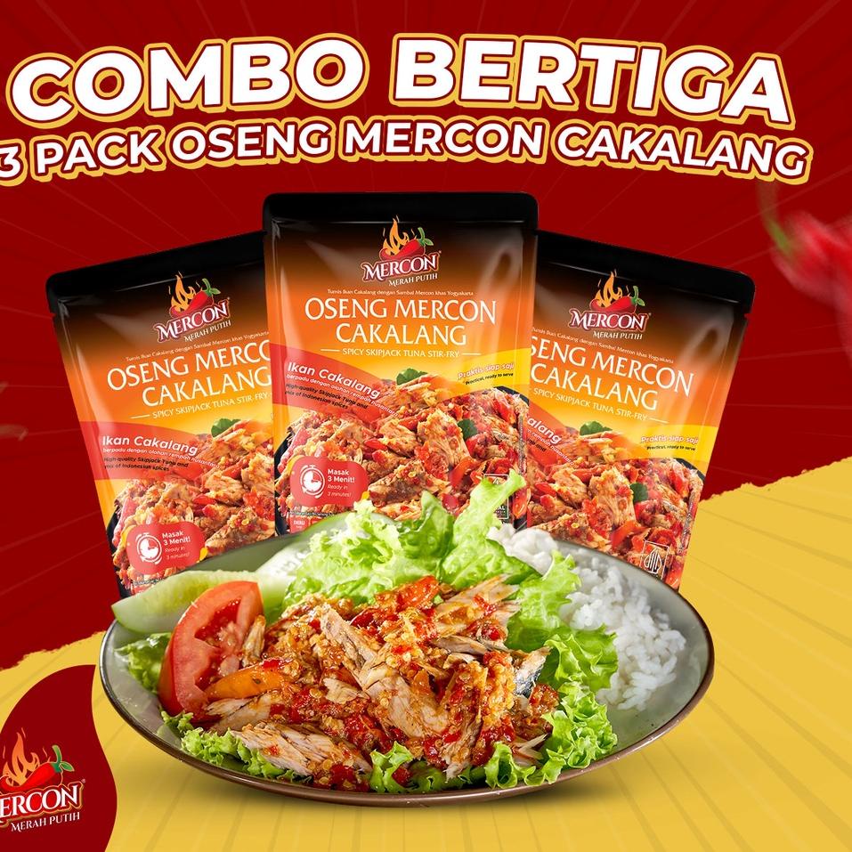 ○ Mercon Merah Putih - Hemat Combo Bertiga || 3 x Oseng Mercon Cakalang ➱