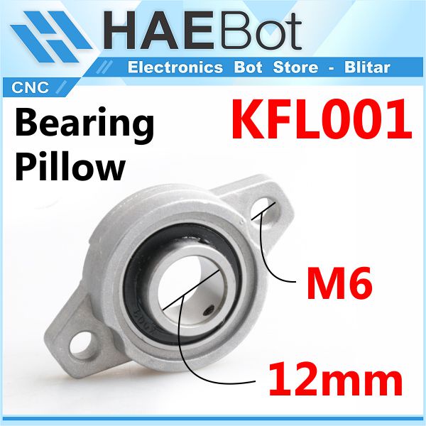 [HAEBOT] Bearing Pillow Block KFL001 12mm Bracket Holder Shaft LeadScrew CNC 3D Printer Ball Threaded Rod As Besi Mekanik Screw Vertikal