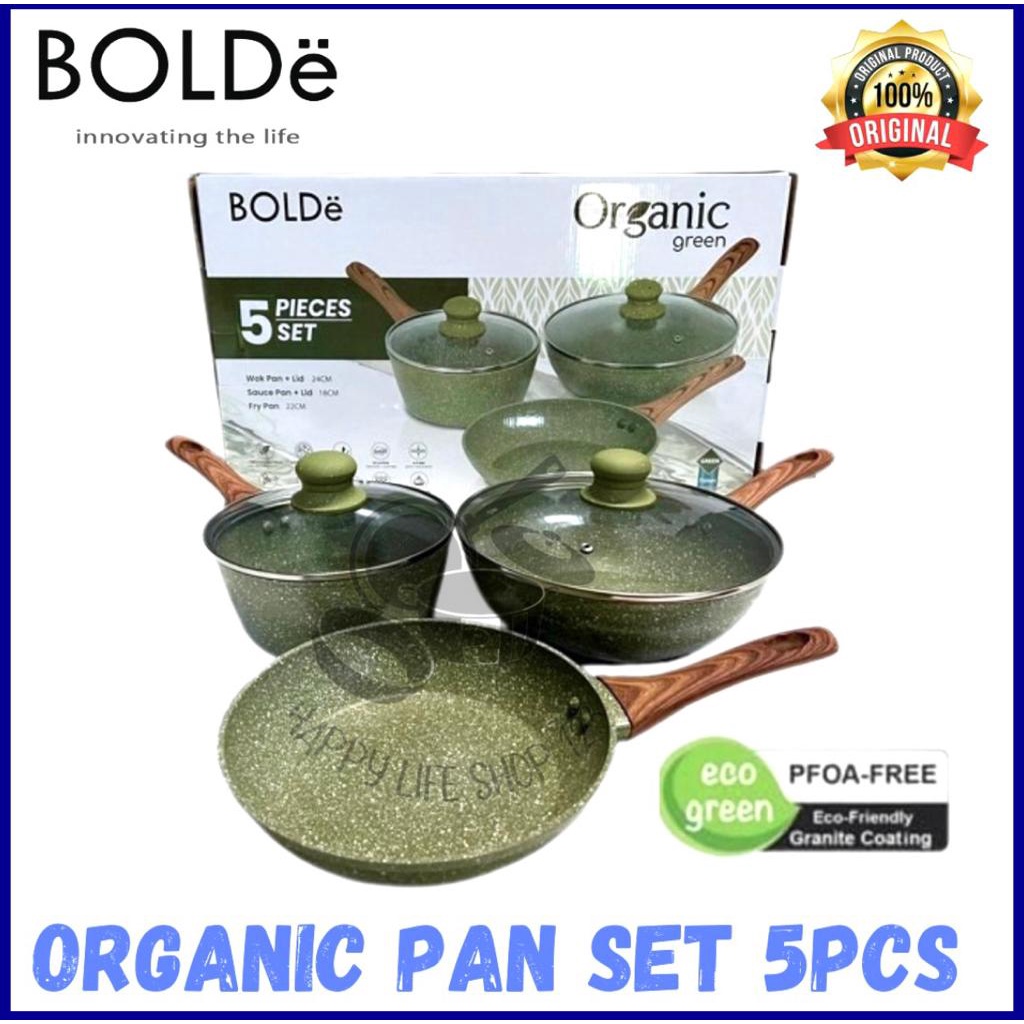 Bolde Super Pan Organic Green Set 5 pcs / BOLDE Organic Green Cook Wire Set 5pcs
