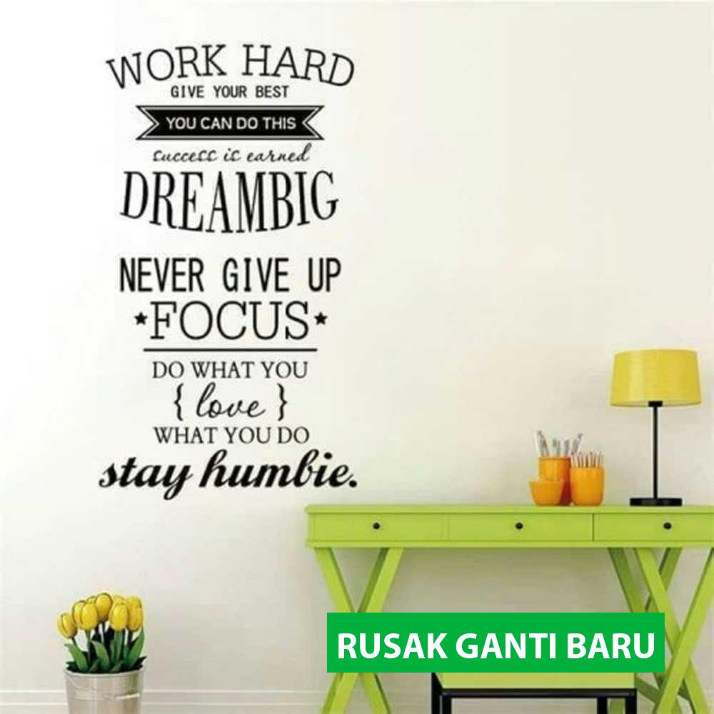 

(BISA COD!!!) COCOPLAY Sticker Wallpaper Dinding Work Hard Decoration - WHPH