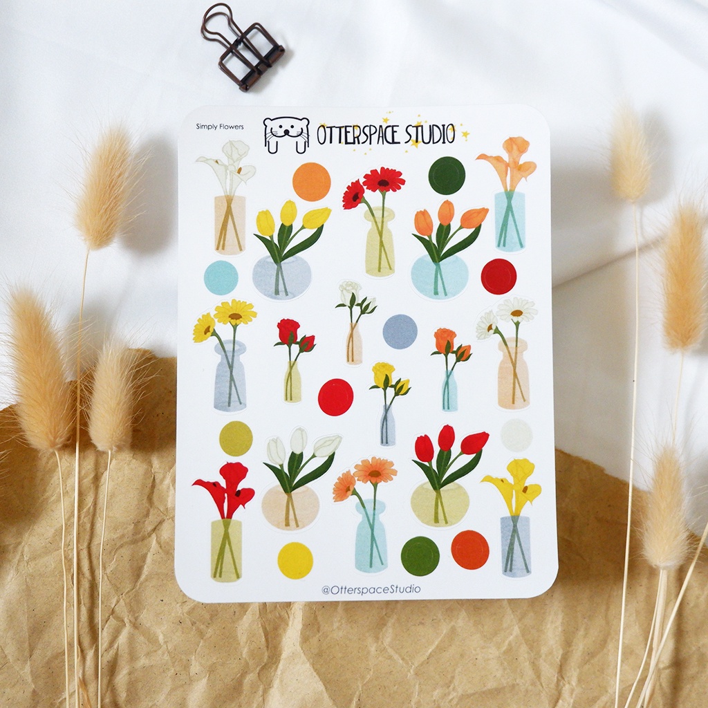 

Otterspace Studio | Simply Flowers Deco Sticker Sheet - Planner Bullet Journal Sticker