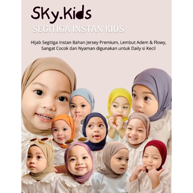 Jilbab Segitiga Instan SKy.Kids Bahan Jersey Premium