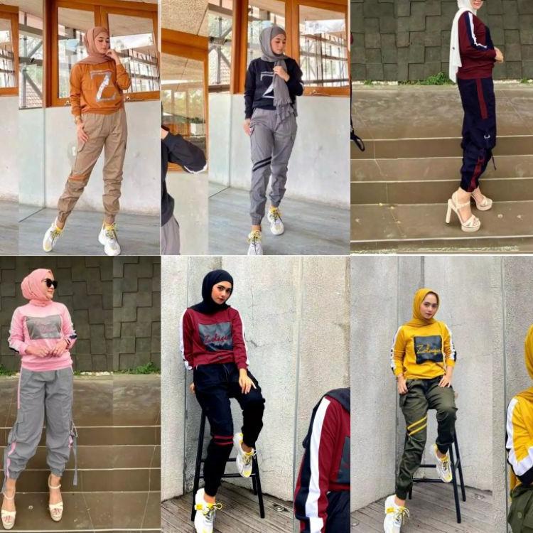 Terbaik PREMIUM SET GISKA Z/ ZOLAQU/BB/SETELAN PREMIUM CELANA KATUN