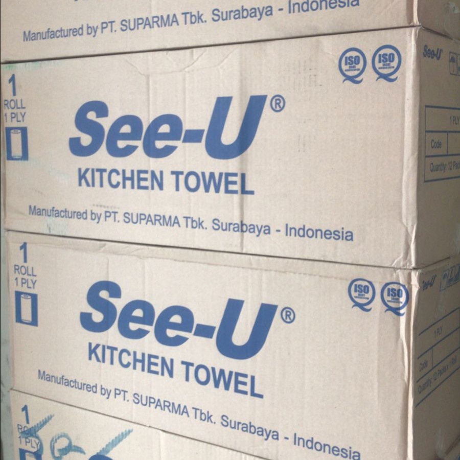 1 Dus Karton Tissue Seeu See-U Kitchen Towel Roll Tisu Dapur Isi 12