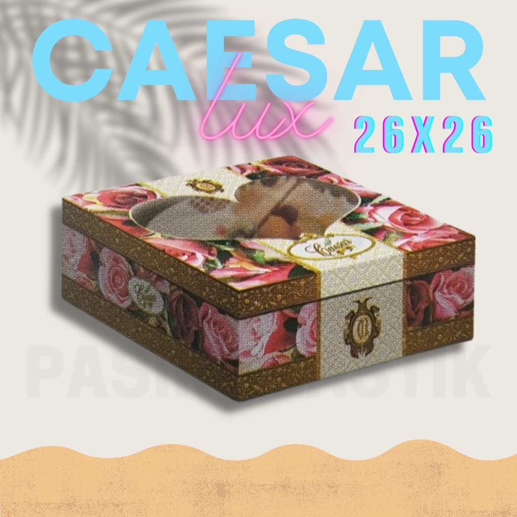 

Caesar Lux 26x26 Tutup Pisah (PP281) Dus Tart Tutup Pisah 26×26×12 || Box Kotak Kardus Hantaran