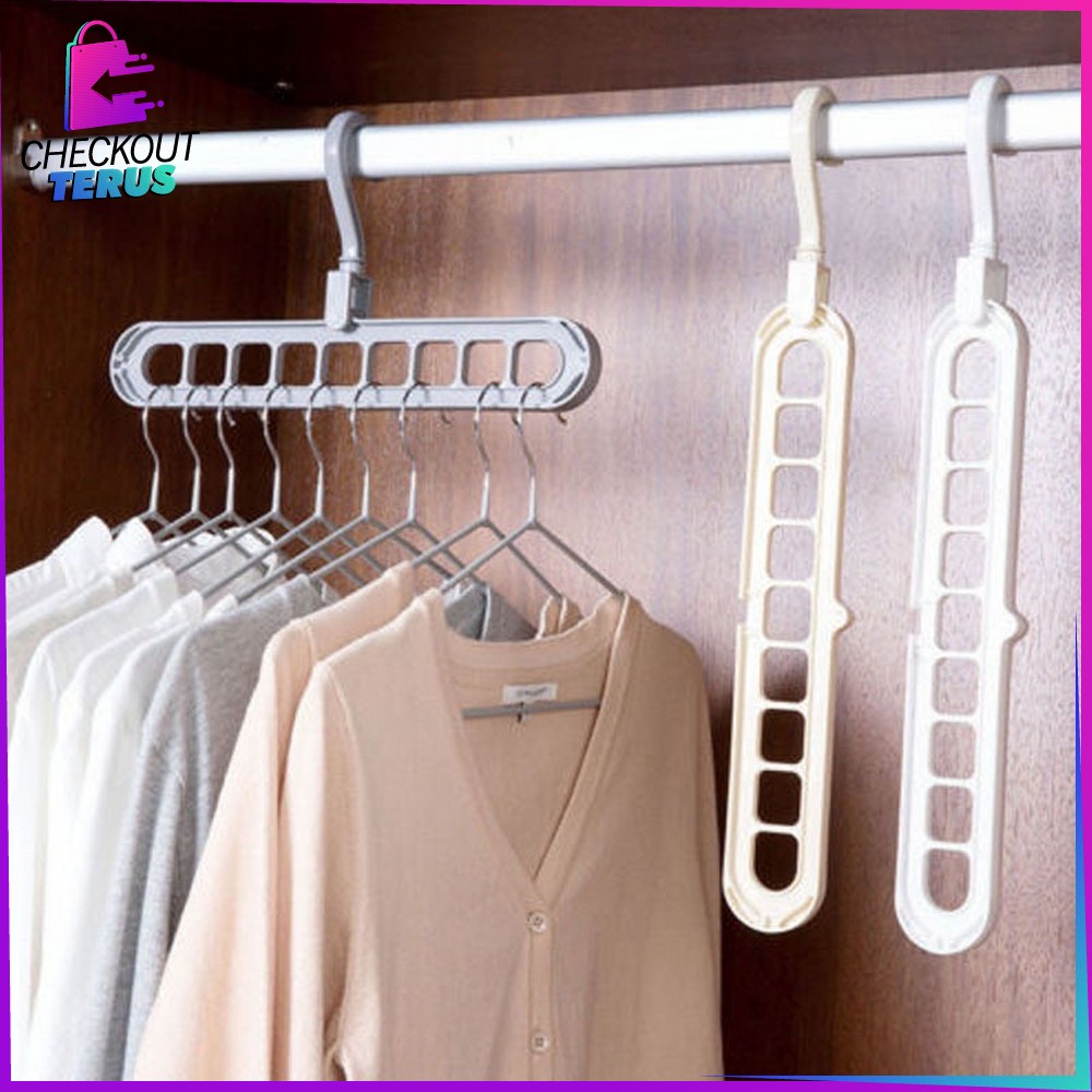 CT C125 Magic Hanger 9IN1 Gantungan Baju Organizer 9 Lubang Multifungsi Jemuran Laundry Hanger Jemuran Pakaian Serbaguna