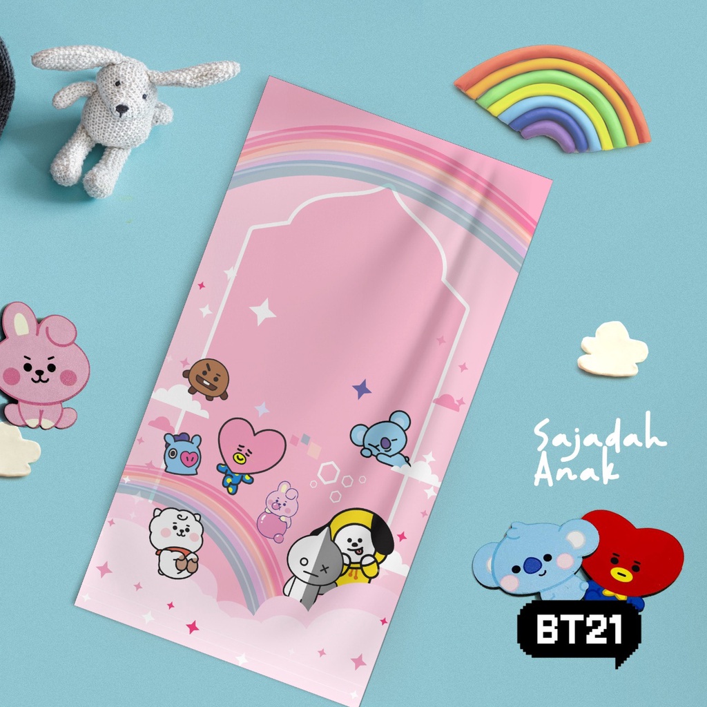 (IS) SAJADAH BTS BT21 KARAKTER ANAK / MUKENA ANAK