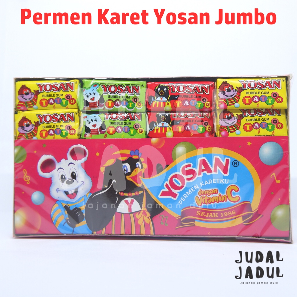 

PERMEN YOSAN JUMBO / PERMEN KARET JADUL 138gr ( 1 Pack Isi 60pcs ) By JudalJadul