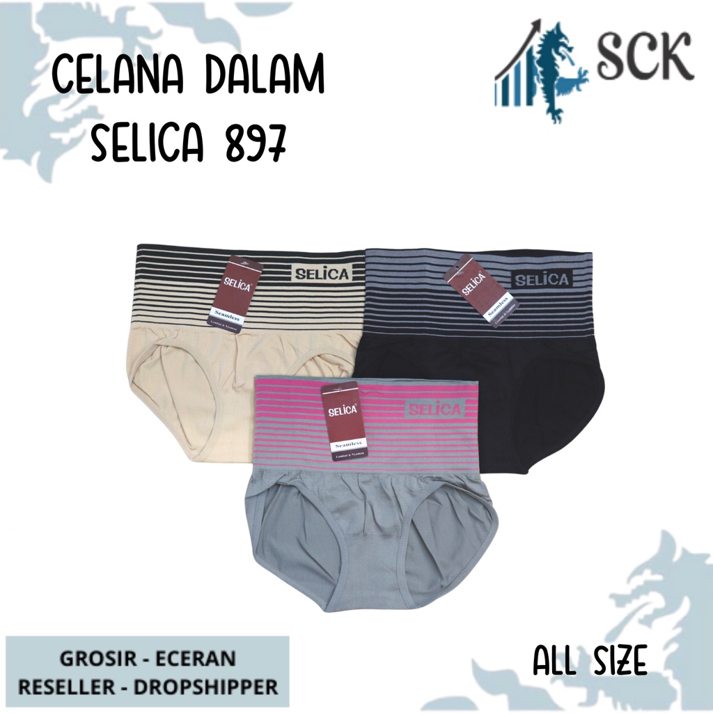 CD SELICA 897 Semi Korset Motif Salur Kombinasi / Pakaian Dalam Wanita Seamless / Kecil Perut - sckmenwear GROSIR