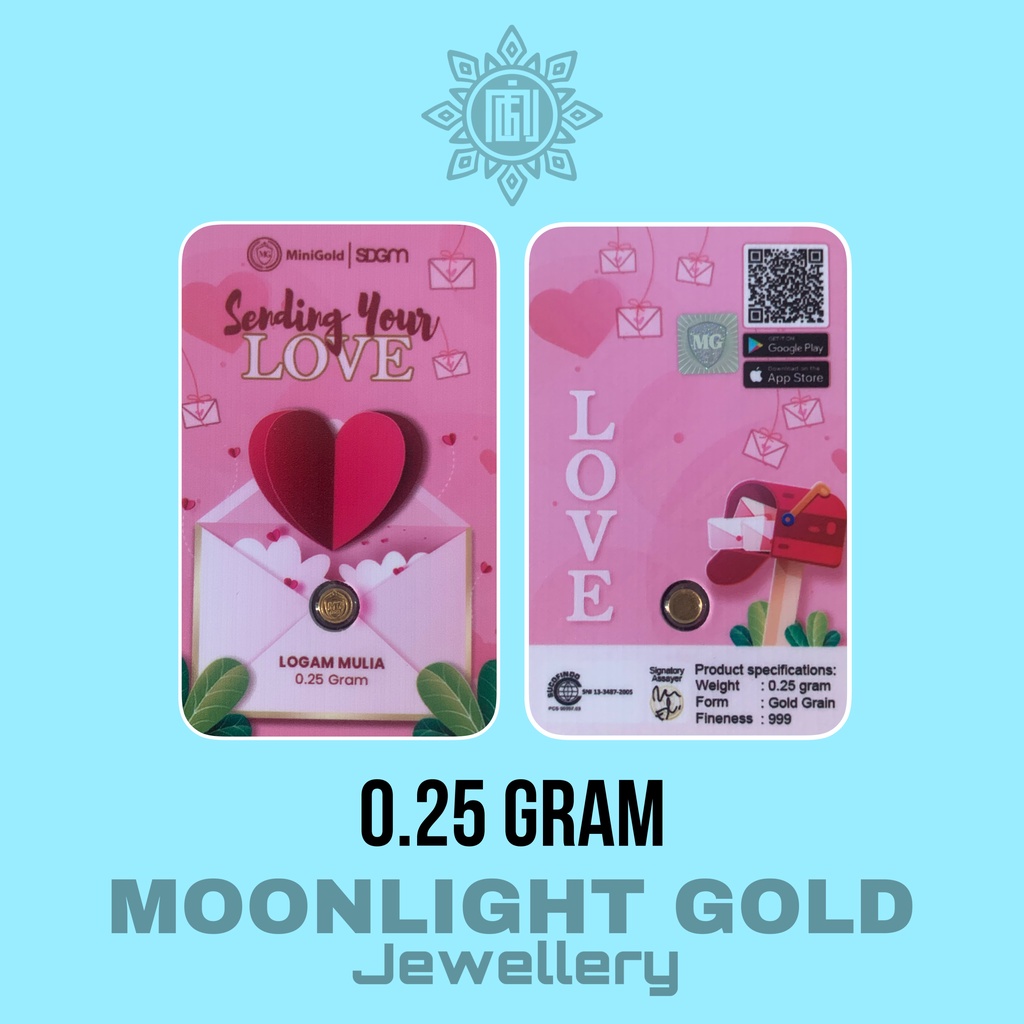 MiniGold 0.25 Gram Gift Series Love New 0,25gr Bisa Tukar Tambah Antam logam mulai 0.25gr 0,25gr 025