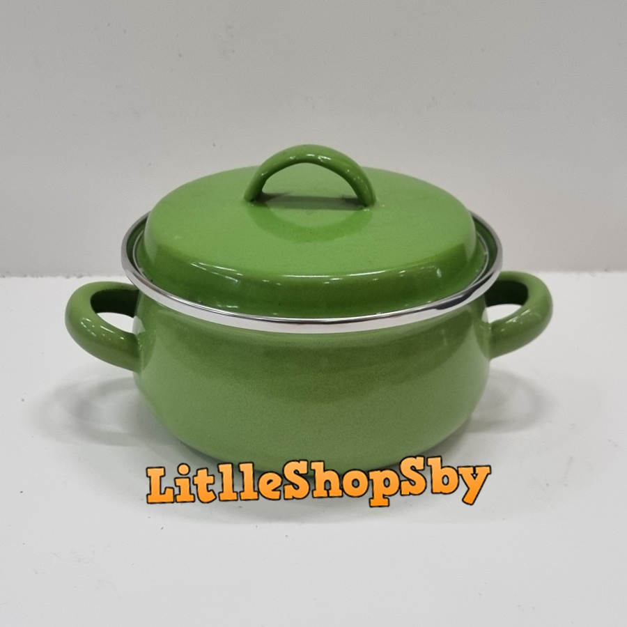 Panci Enamel Kecil Minipot 14cm Hijau Muda